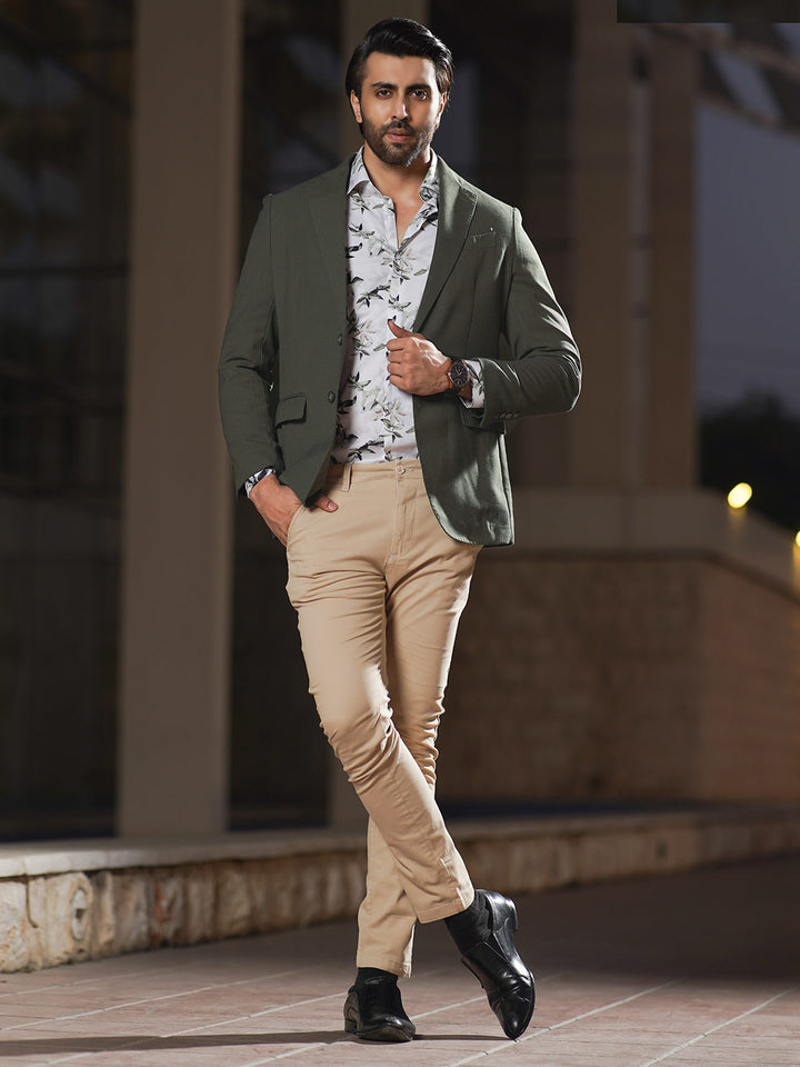 Sage Green Self Imported Men’s Blazer (BMF-052)