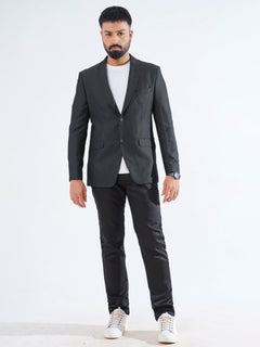 Black & Grey Self Single-Breasted Tailored Men’s Blazer (BMF-056)