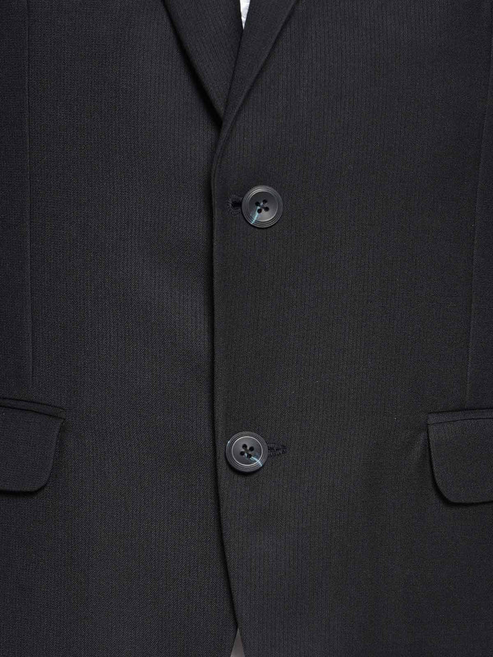 Black Self Single-Breasted Tailored Men’s Blazer (BMF-059)