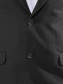 Black Plain Single-Breasted Tailored Men’s Blazer (BMF-061)