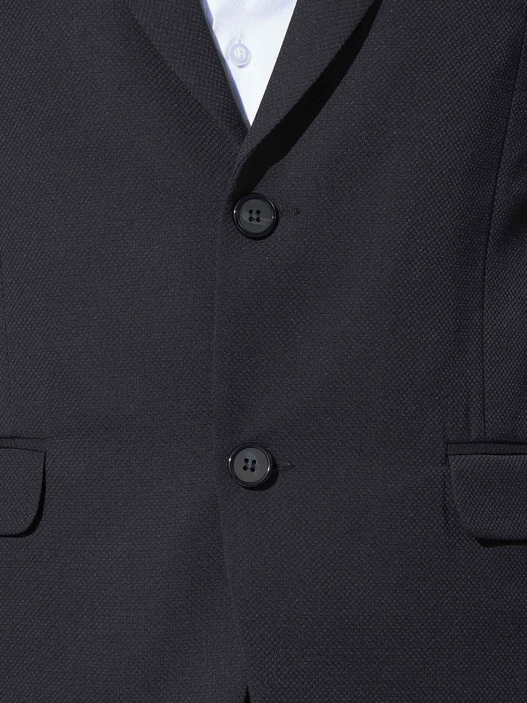 Black Self Single-Breasted Tailored Men’s Blazer (BMF-073)