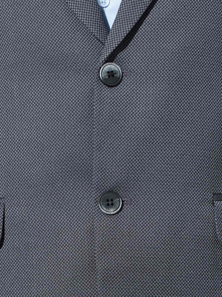 Grey Self Single-Breasted Tailored Men’s Blazer (BMF-075)