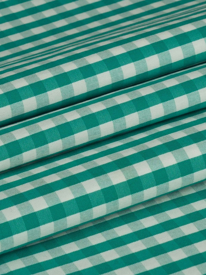 Sea Green & White Check Bespoke Shirt (BSCK-017)