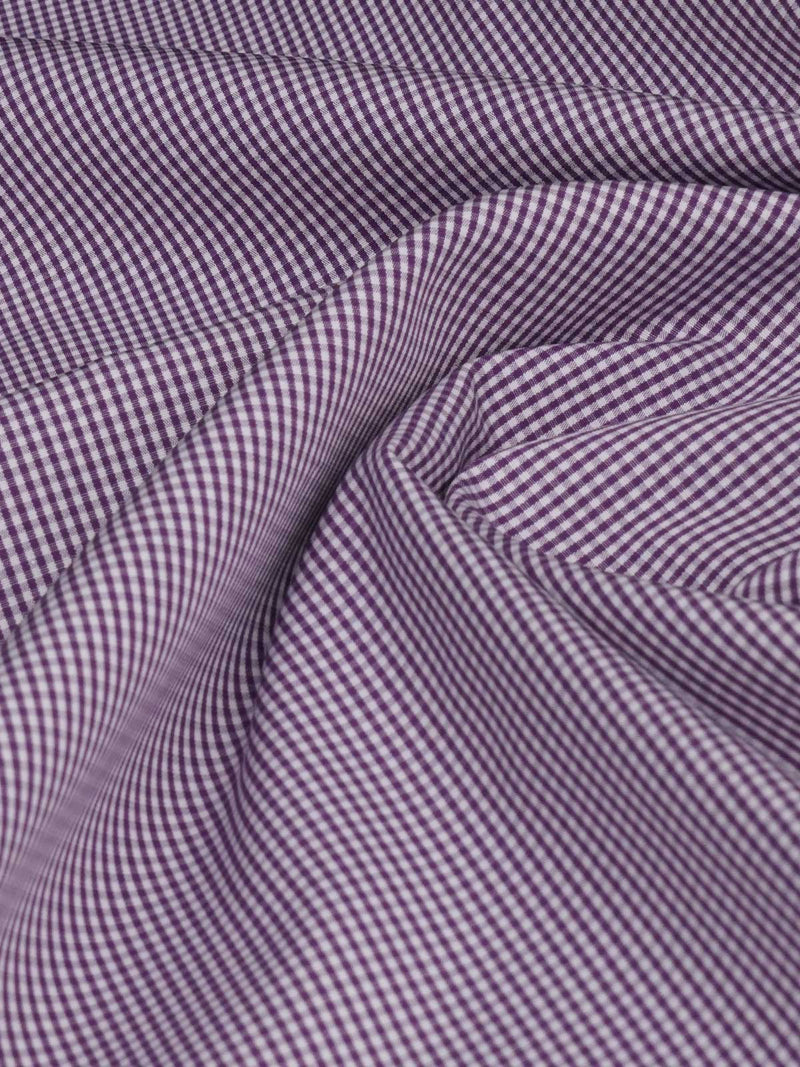 Purple & White Self Check Bespoke Shirt (BSCK-023)