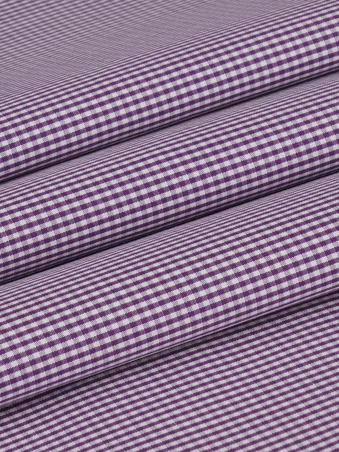 Purple & White Self Check Bespoke Shirt (BSCK-023)