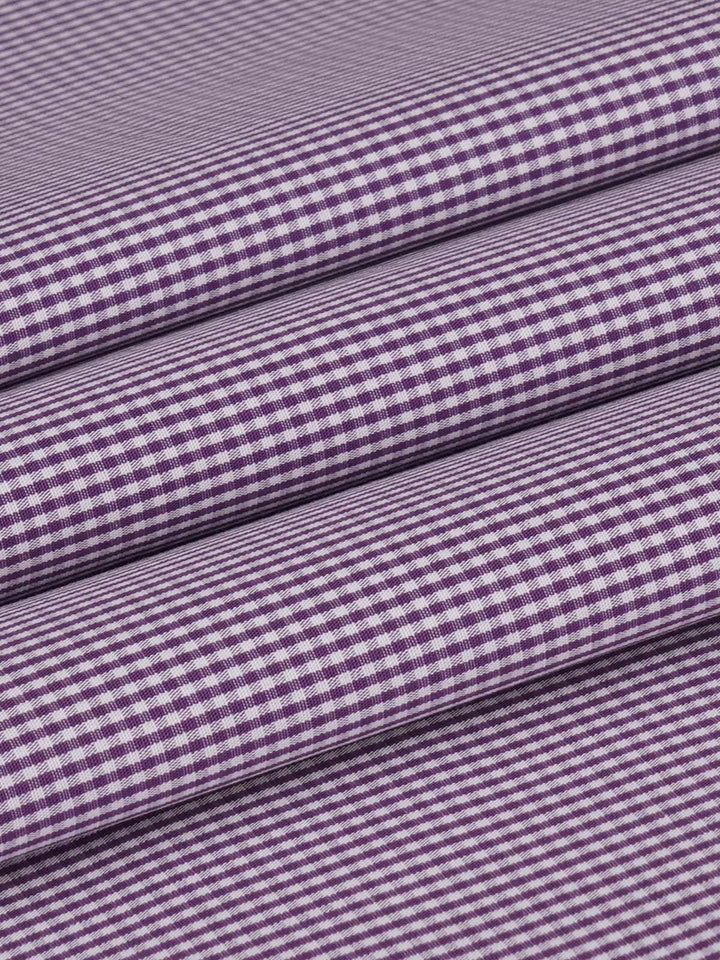 Purple & White Self Check Bespoke Shirt (BSCK-023)