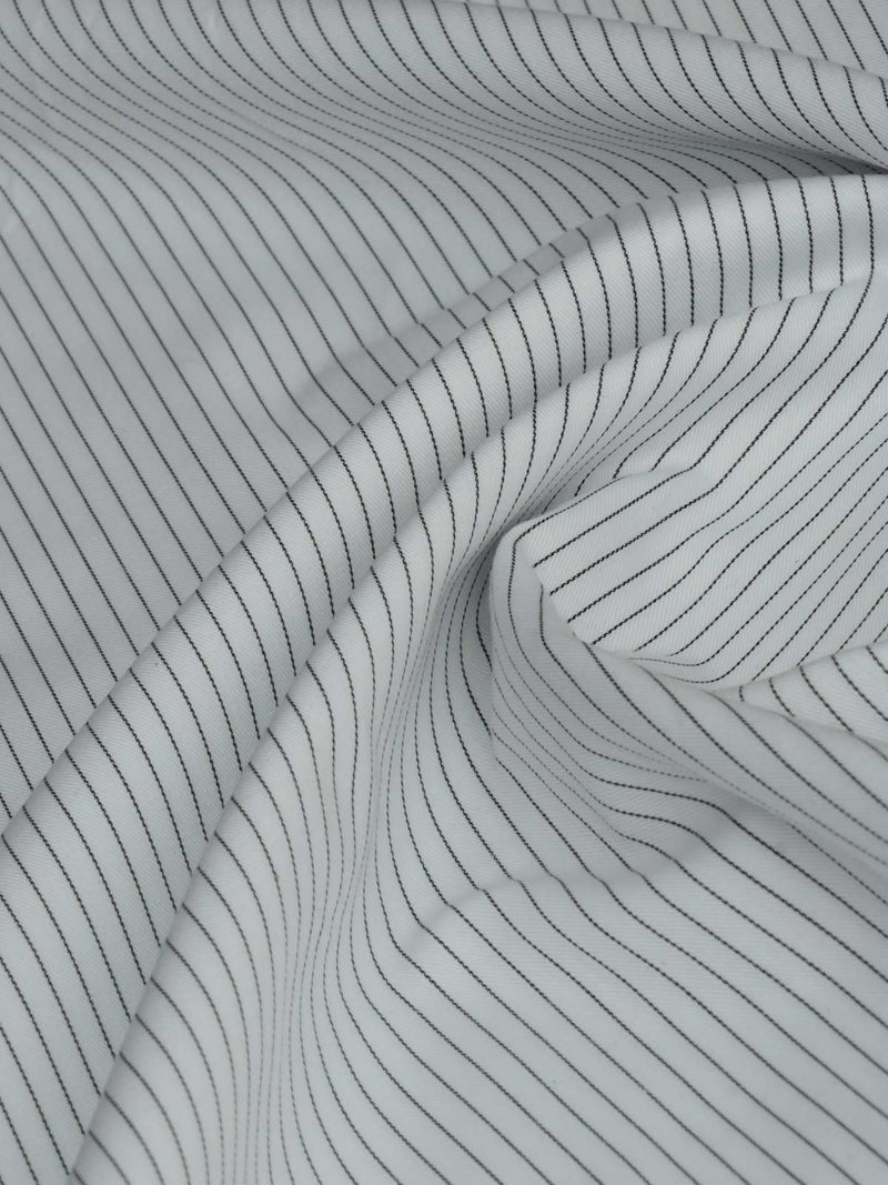 White & Black Striped Bespoke Shirt (BSST-019)