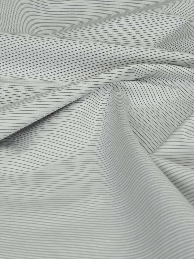 Silver Black & White Striped Bespoke Shirt (BSST-022)