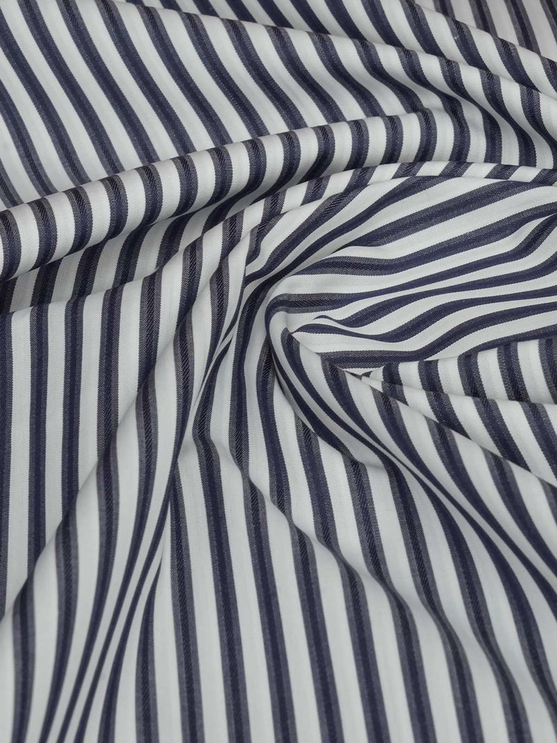 Navy Blue & White Striped Bespoke Shirt (BSST-029)