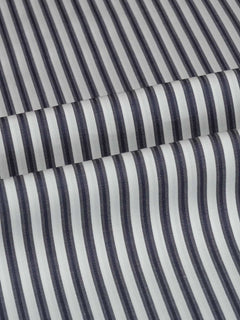 Navy Blue & White Striped Bespoke Shirt (BSST-029)