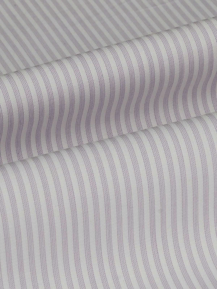 Purple & White Self Striped Bespoke Shirt (BSST-034)