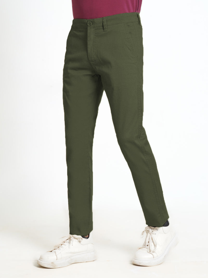 Army Green Cotton Chino Pant-31