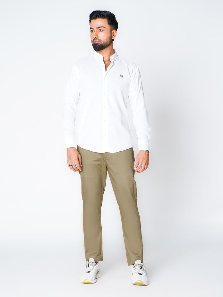 Beige Self Premium Cotton Chino Pant-50