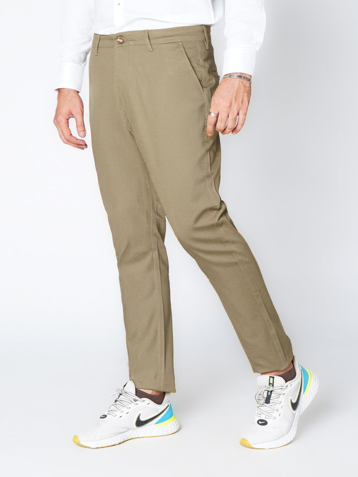 Beige Self Premium Cotton Chino Pant-50