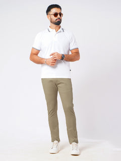 Beige Plain Cotton Chino Pant-48