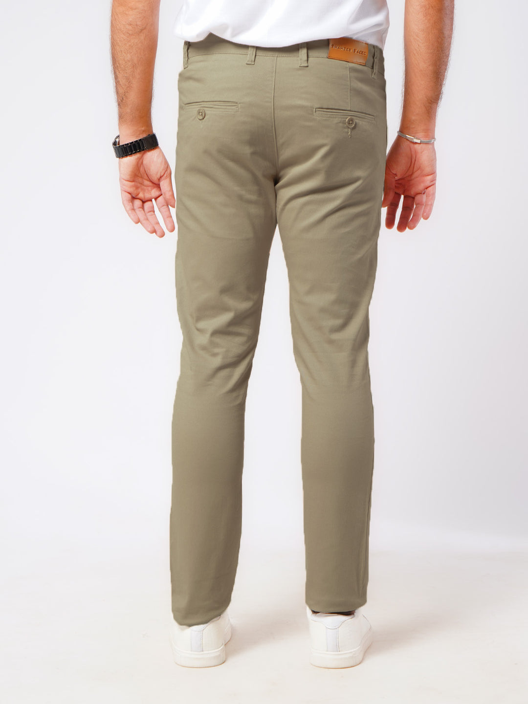 Beige Plain Cotton Chino Pant-48