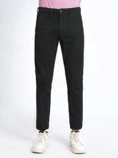 Black Plain Cotton Chino Pant-38