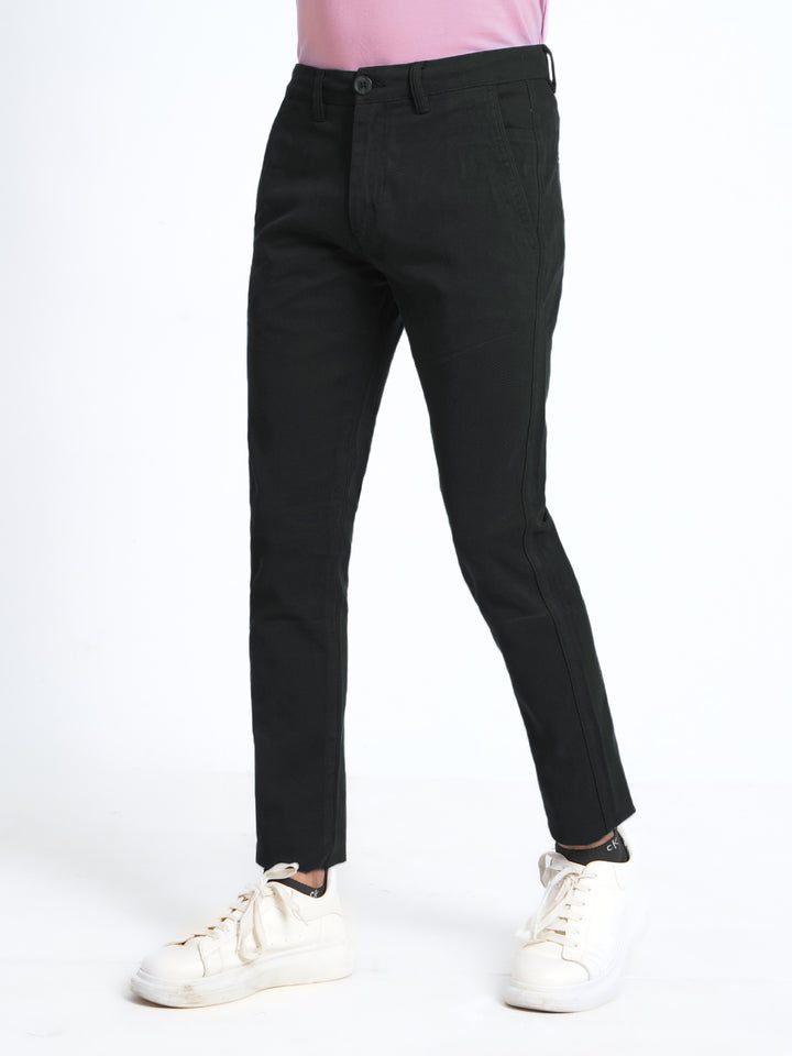 Black Plain Cotton Chino Pant-38