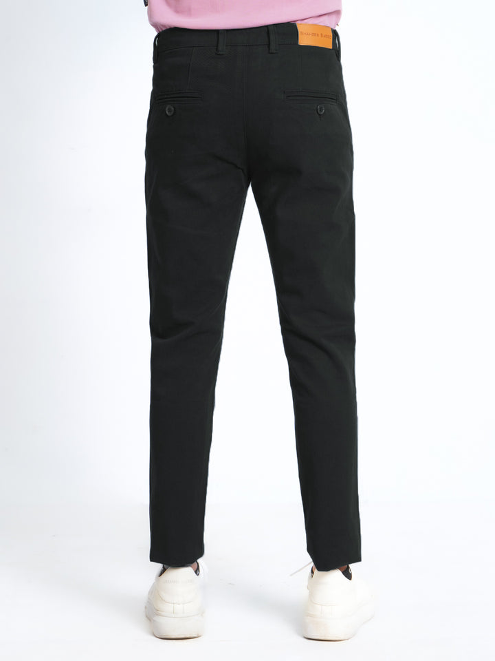 Black Plain Cotton Chino Pant-38