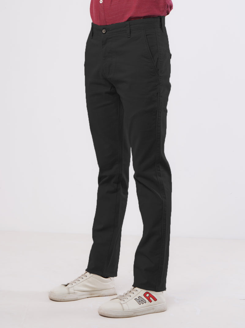 Black Plain Cotton Chino Pant-37