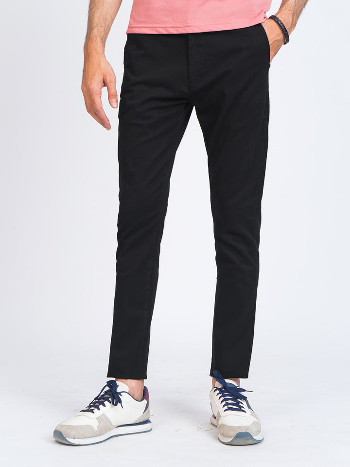 Black Self Cotton Chino Pant-41