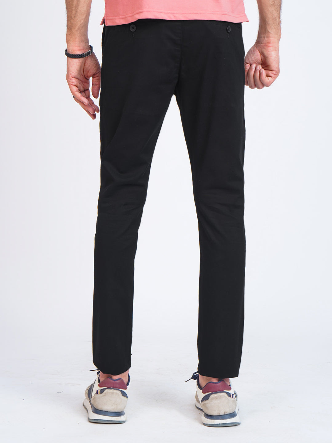 Black Self Cotton Chino Pant-41