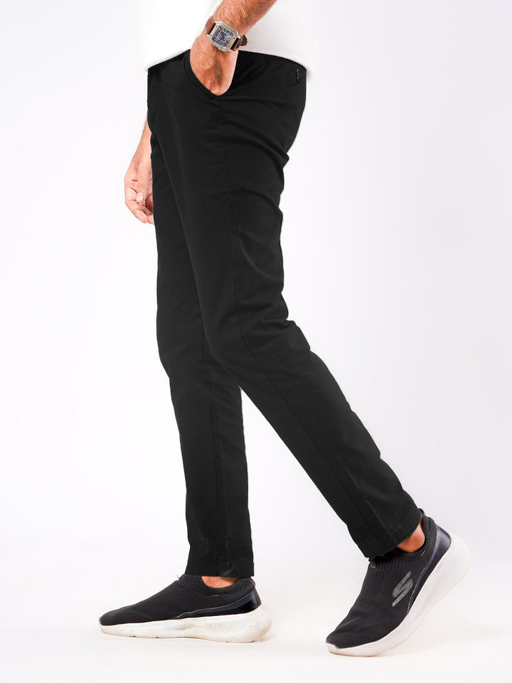 Black Self Imported Cotton Chino Pant-44