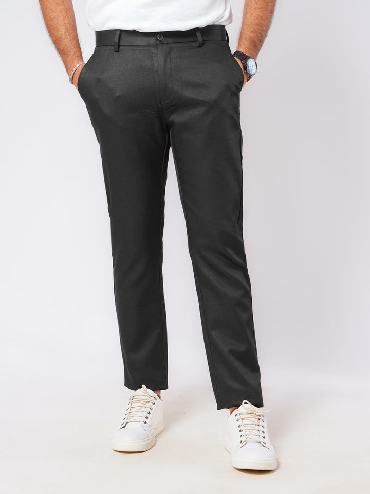 Black Self Imported Cotton Chino Pant-45