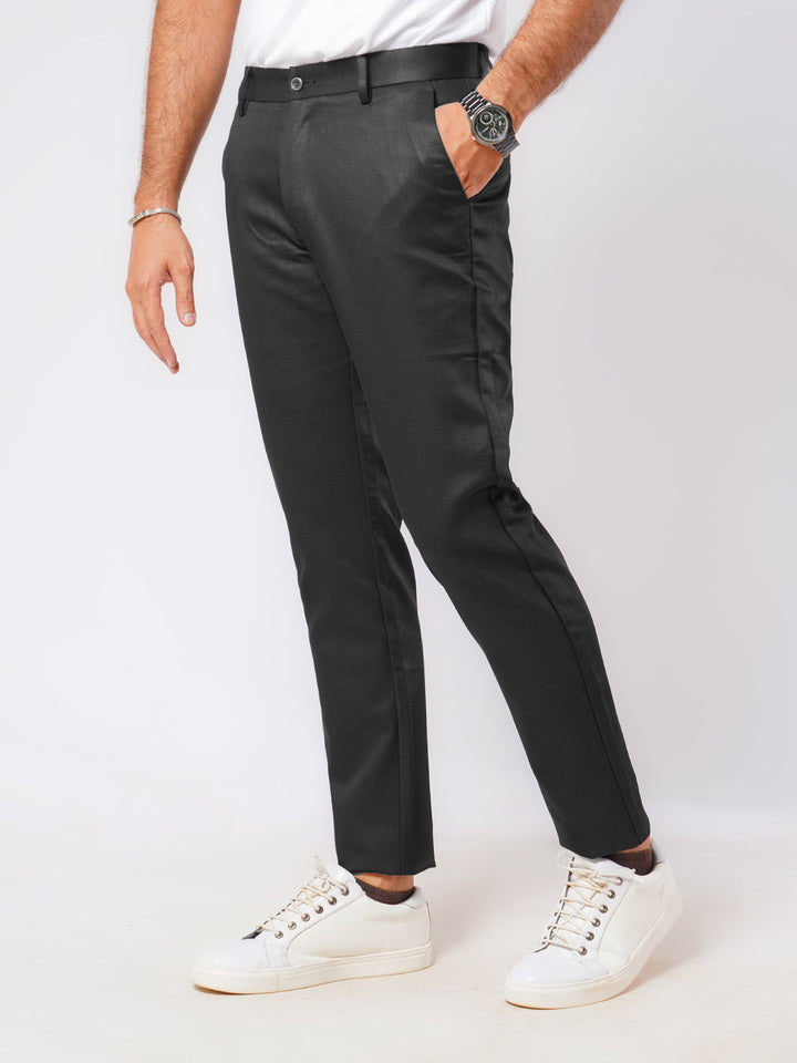 Black Self Imported Cotton Chino Pant-45