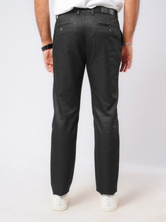 Black Self Imported Cotton Chino Pant-45