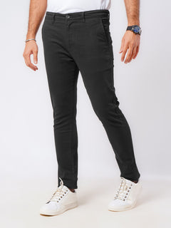 Black Plain Cotton Chino Pant-46