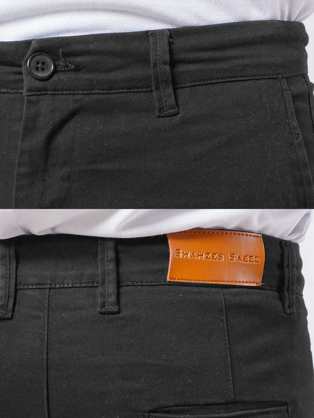 Black Plain Cotton Chino Pant-46