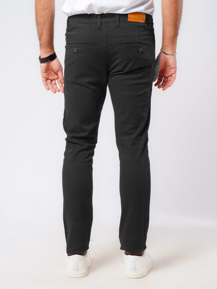 Black Plain Cotton Chino Pant-49