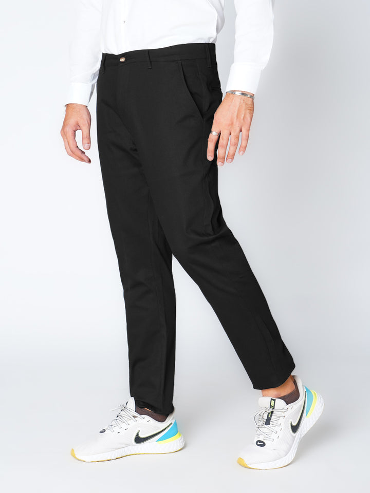 Black Self Premium Cotton Chino Pant-50