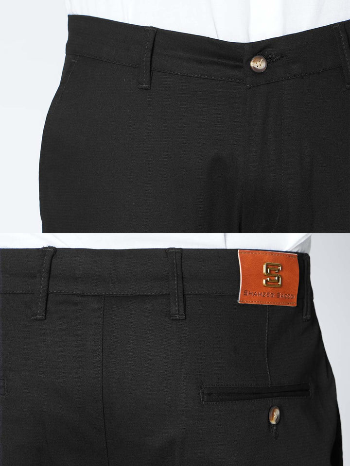 Black Self Premium Cotton Chino Pant-50