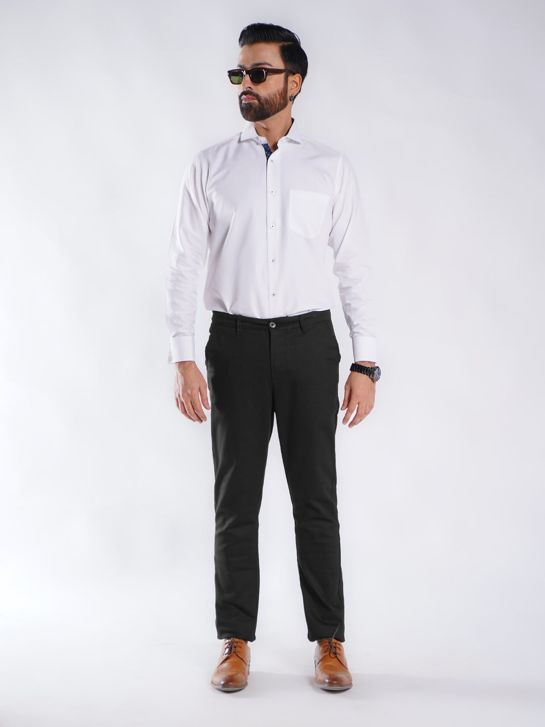 Black Plain Cotton Chino Pant-51