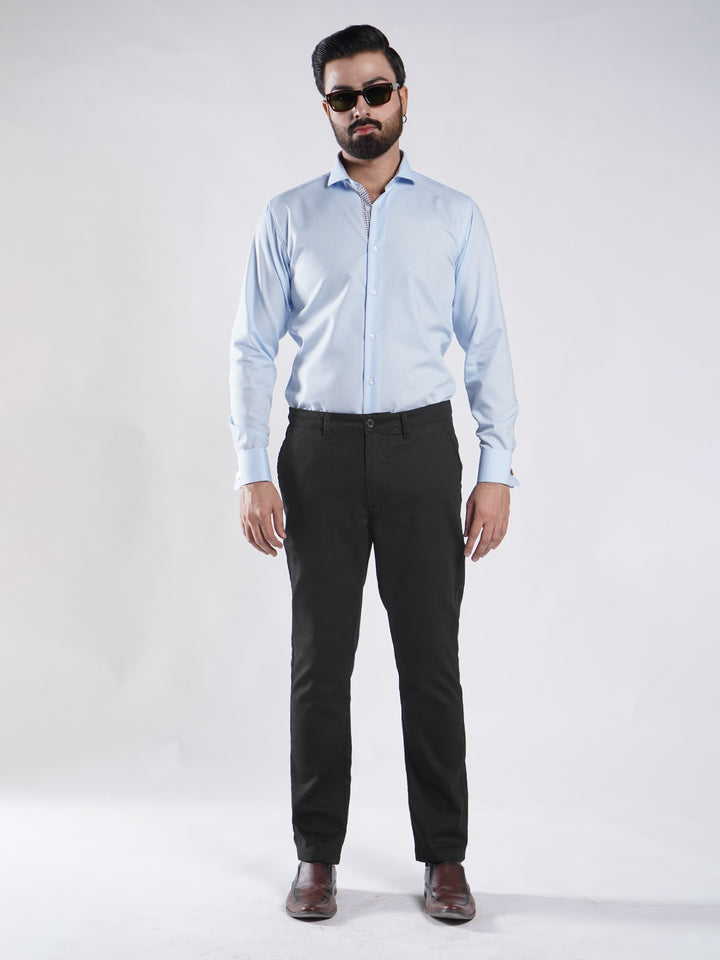 Black Plain Cotton Chino Pant-51