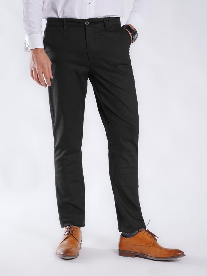 Black Plain Cotton Chino Pant-51