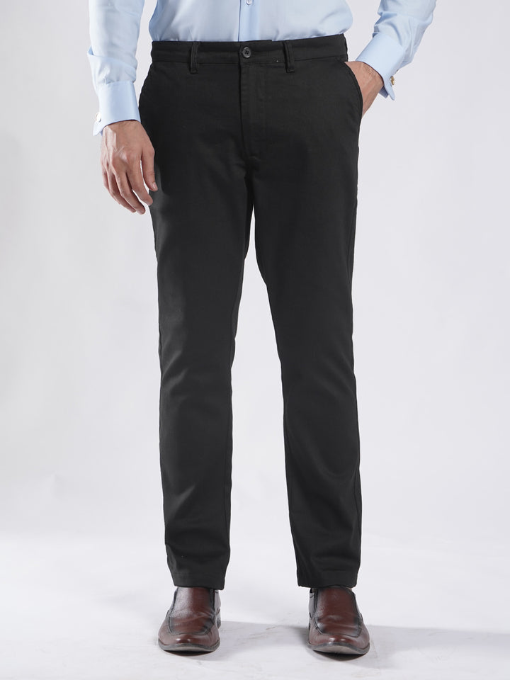 Black Plain Cotton Chino Pant-51