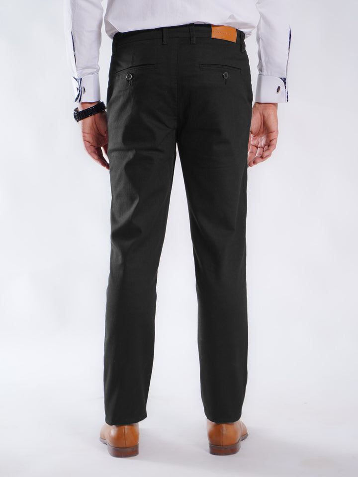 Black Plain Cotton Chino Pant-51