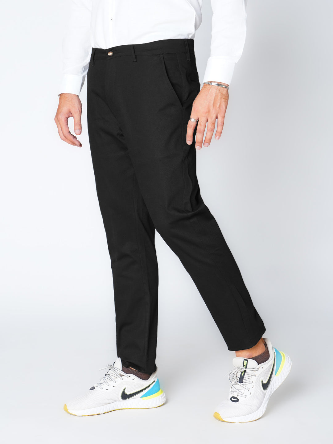 Black Plain Premium Cotton Chino Pant-52