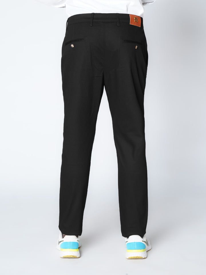 Black Plain Premium Cotton Chino Pant-52