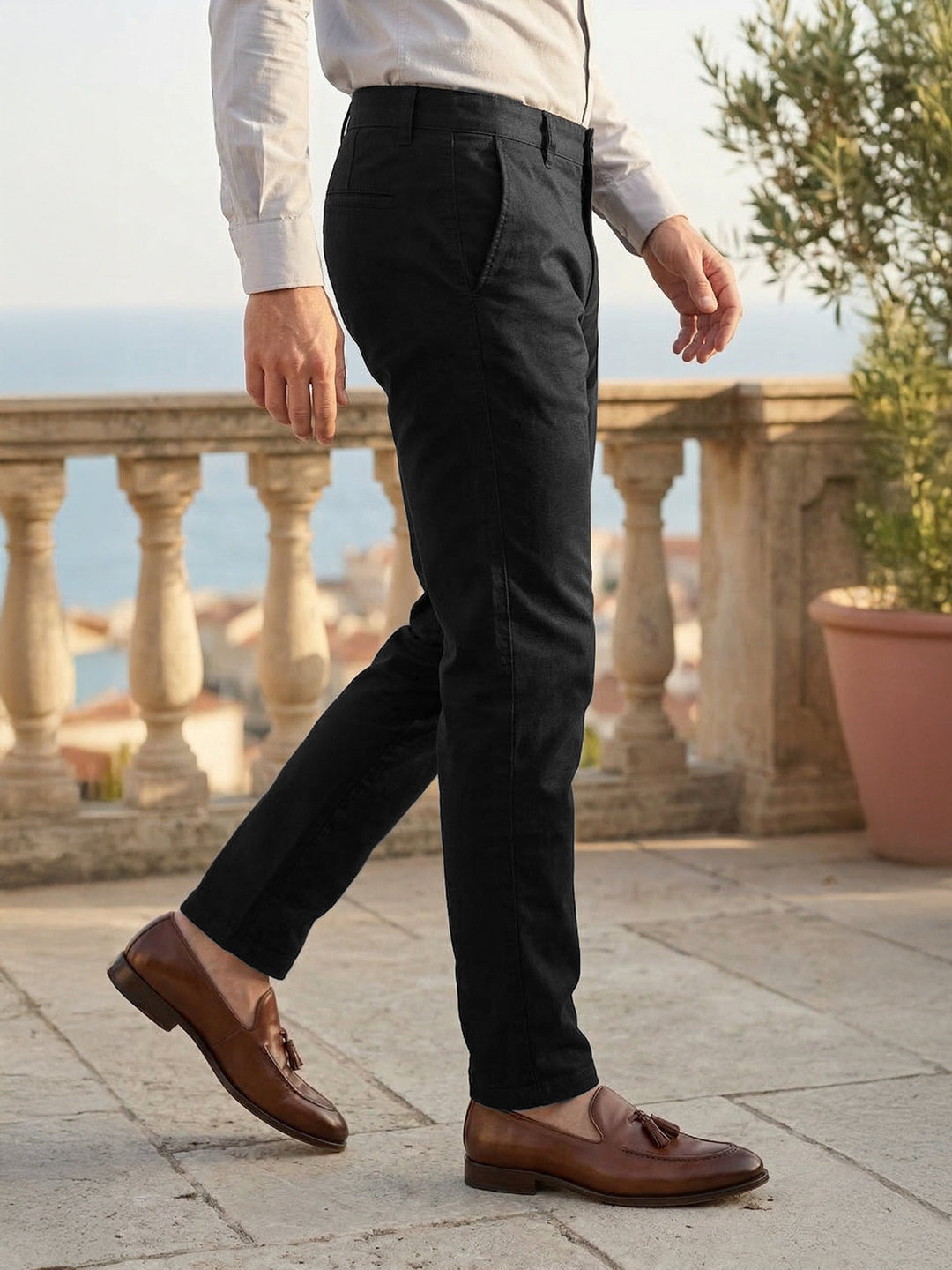 Black Imported Chino Pant