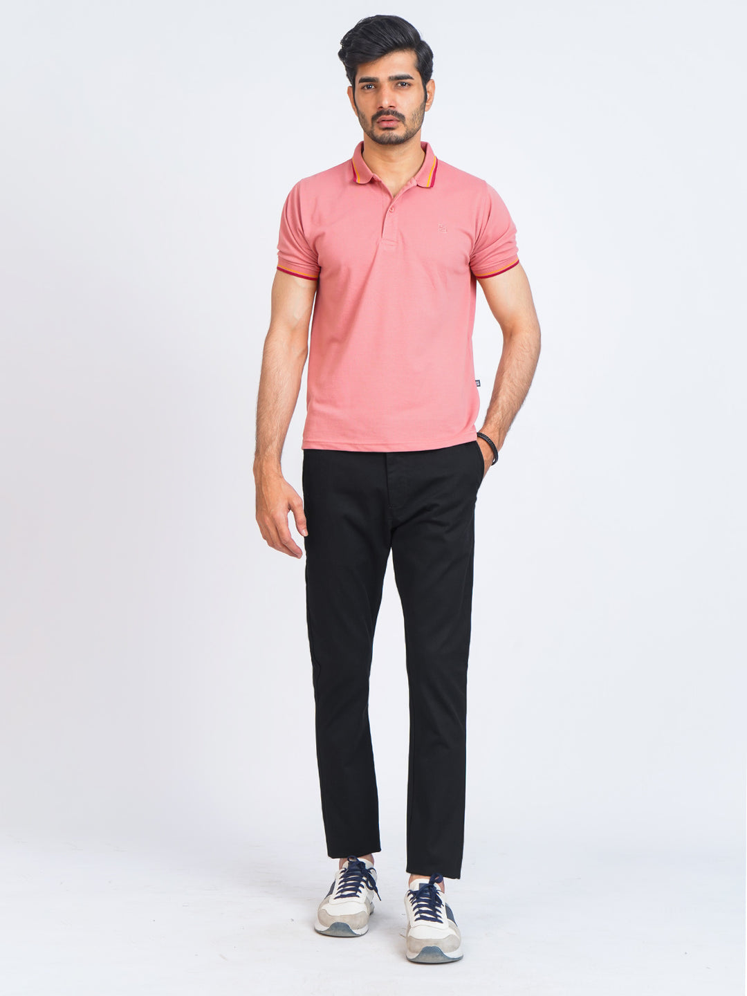 Black Plain Cotton Chino Pant-42