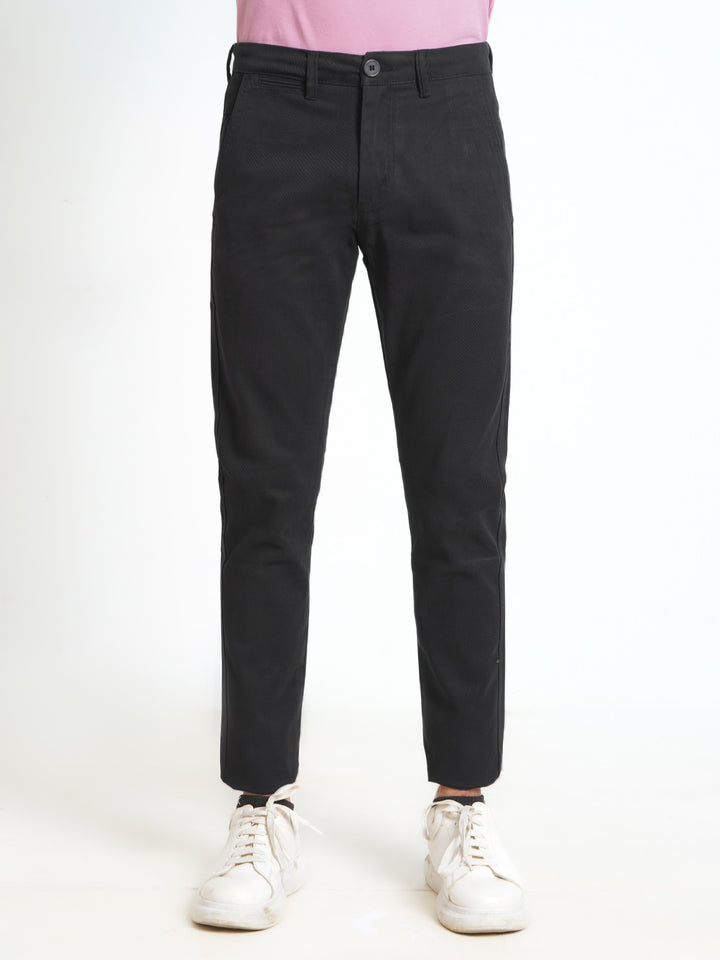 Black Self Cotton Chino Pant-31