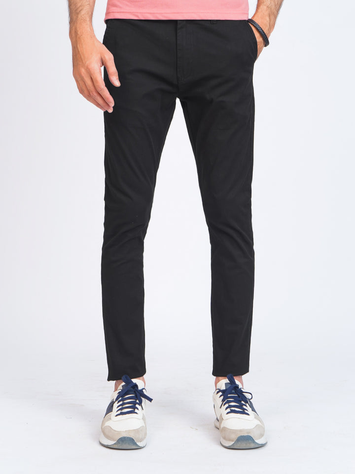 Black Plain Cotton Chino Pant-39