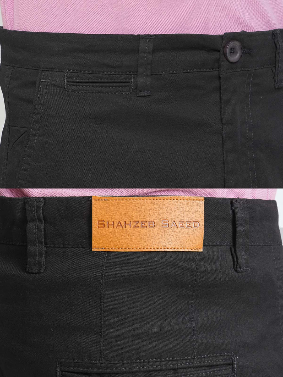 Black Plain Cotton Chino Pant-31