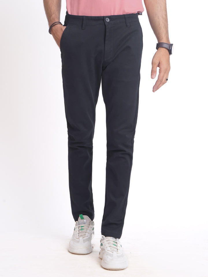 Navy Blue Self Cotton Chino Pant-38