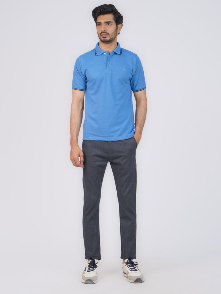 Blue Self Cotton Chino Pant-43