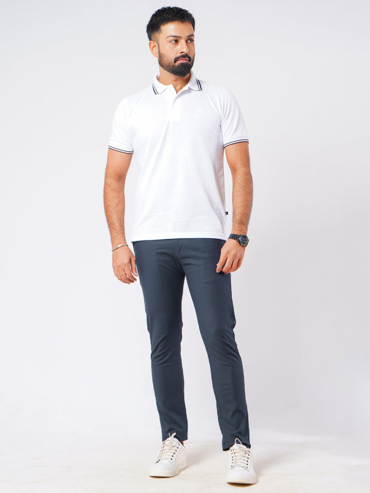 Blue Plain Cotton Chino Pant-46